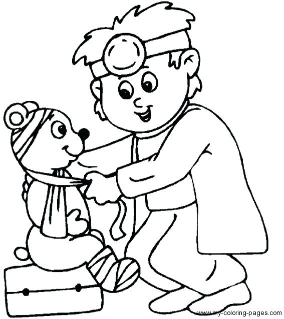567x638 Doctor Coloring Pages Boy Playing Doctor Colouring Pages Coloring