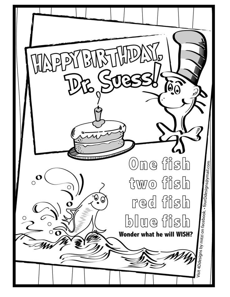 736x952 Happy Birthday Dr Seuss Coloring Pages Printable