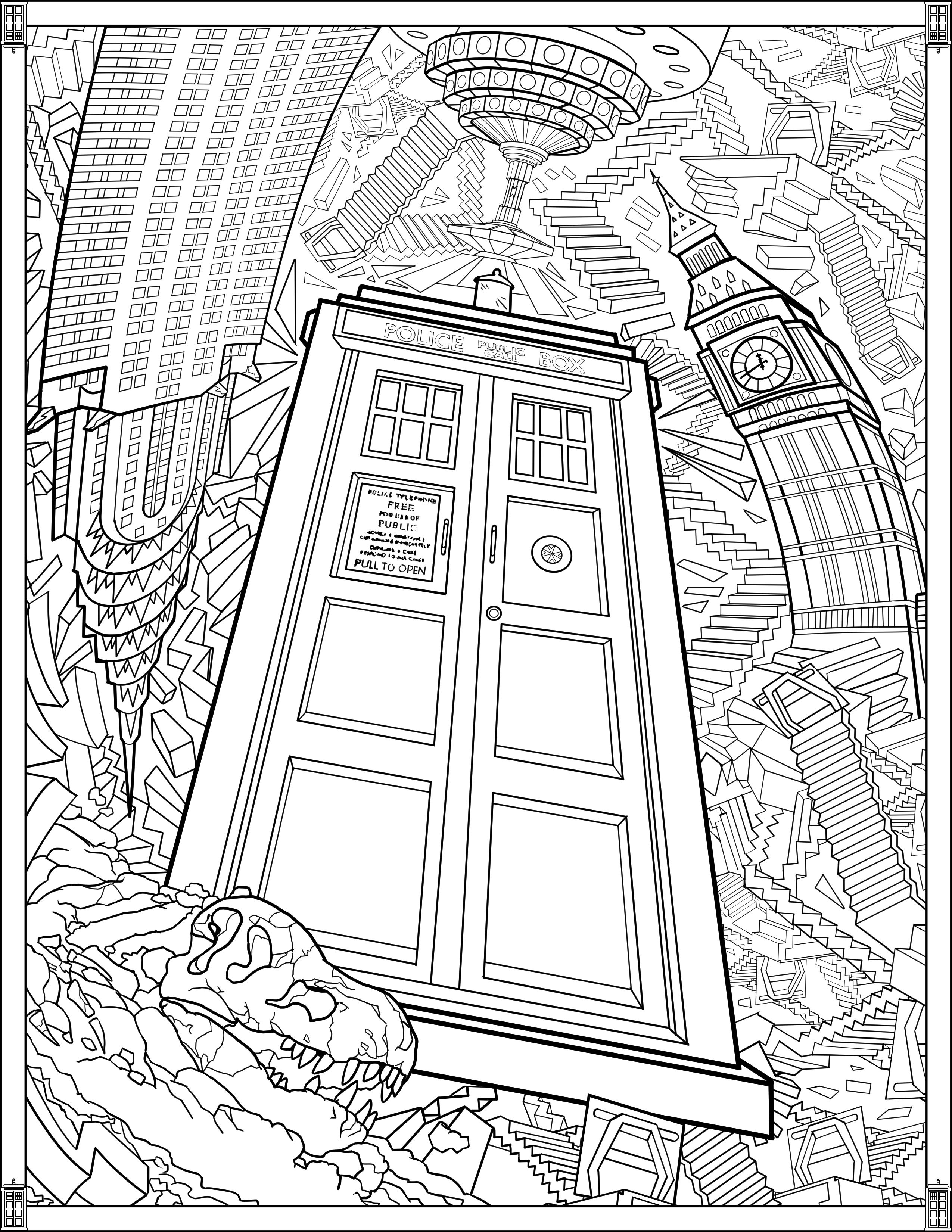 2550x3300 Doctor Who Coloring Pages Tardis Printable On Doctor Who Coloring
