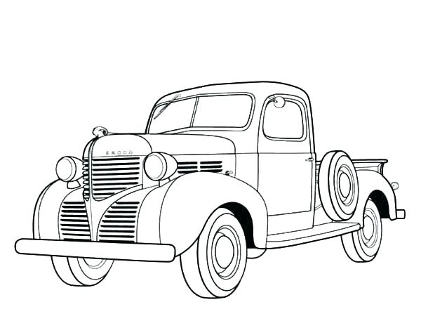 600x477 Dodge Ram Coloring Pages Truck Old Pickup Car Semi Free