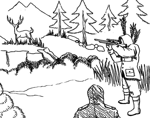 600x473 Deer Hunting Coloring Pages