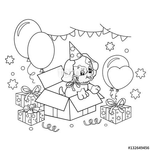 500x500 Dog Birthday Coloring Pages F