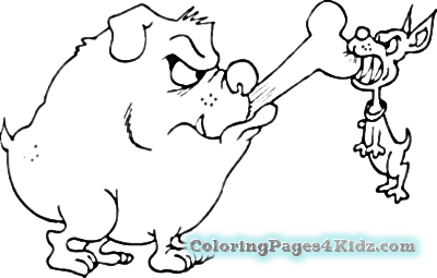 400x255 Dog With Bone Coloring Page Coloring Pages For Kids