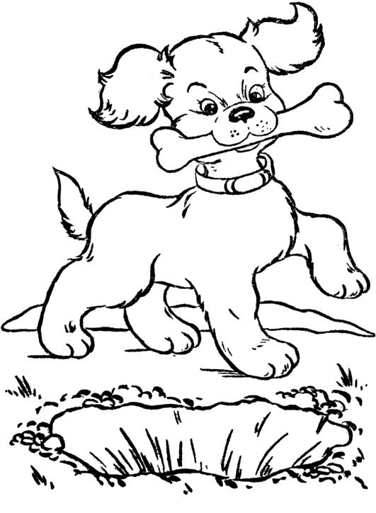 531x724 Eat Dog Bone Coloring Page Dog Dog Bones, Punch