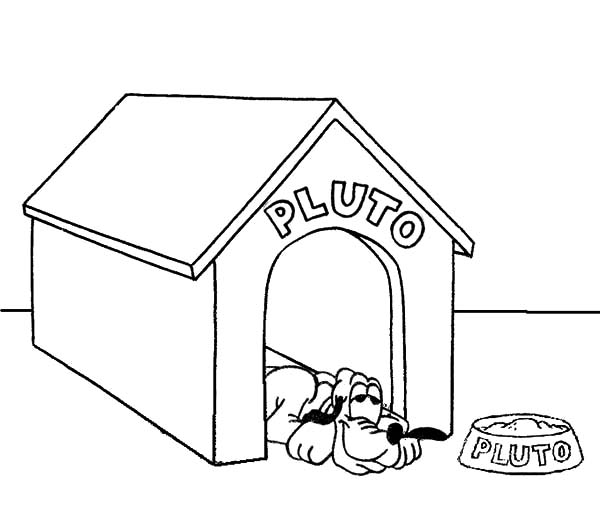 600x505 Dog House Coloring Page Pluto Relaxing In Pages On Kid Paint His