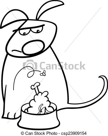 373x470 Dog And Nasty Food Coloring Page Black And White Cartoon
