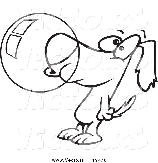 600x620 Gum Coloring Pages Vector Of A Cartoon Dog Blowing Bubble Gum