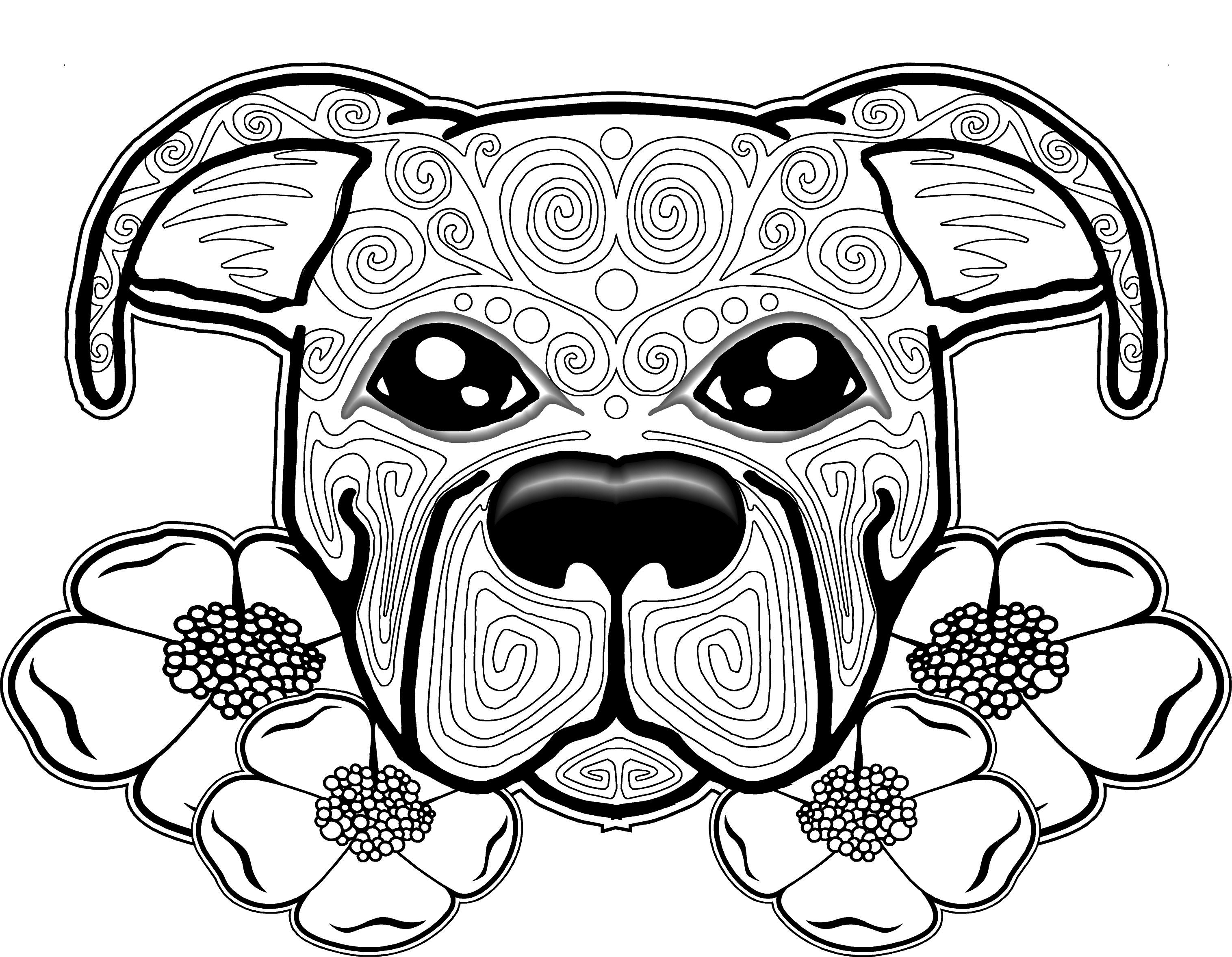 3032x2356 Dog Coloring Pages For Adults
