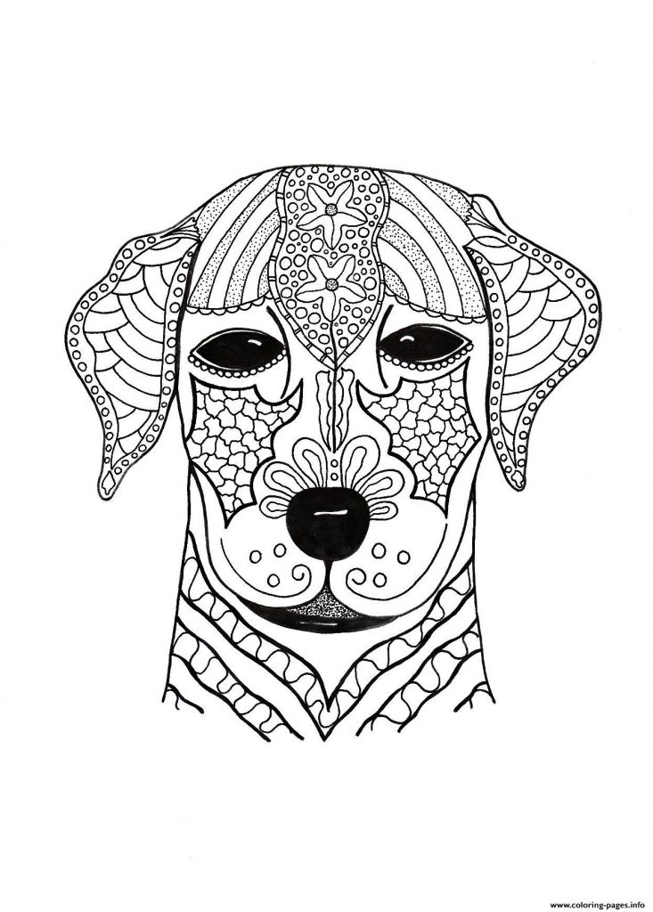 Dog Coloring Pages Adults at GetDrawings | Free download