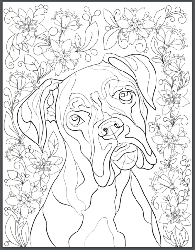 400x514 Dog Coloring Pages For Adults De Stress With Dogs Downloadable