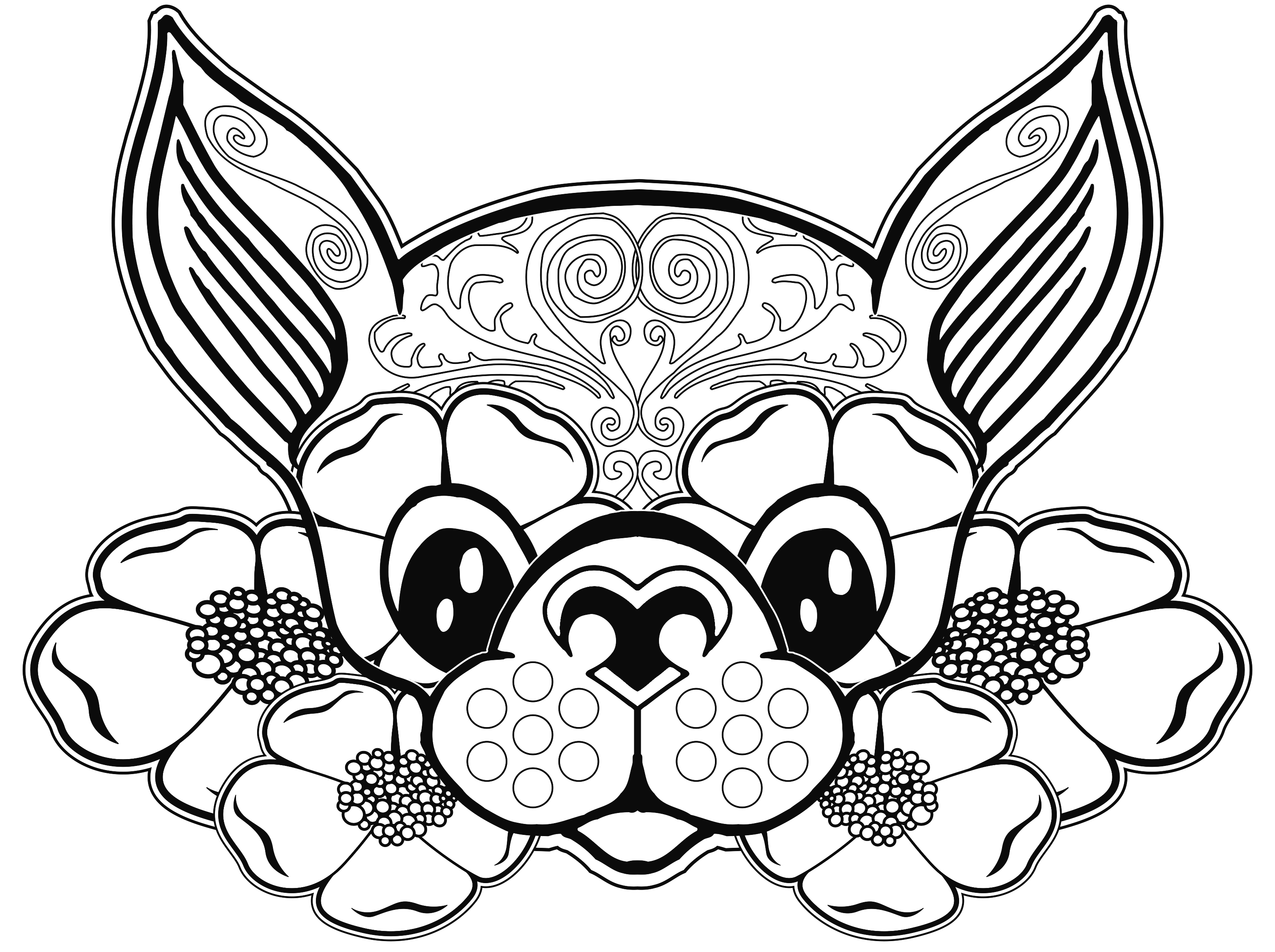 3144x2349 Adult Coloring Pages Dog Printable