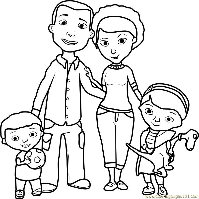 799x800 Doc Mcstuffins Family Coloring Page Free Doc Mcstuffins, Dog