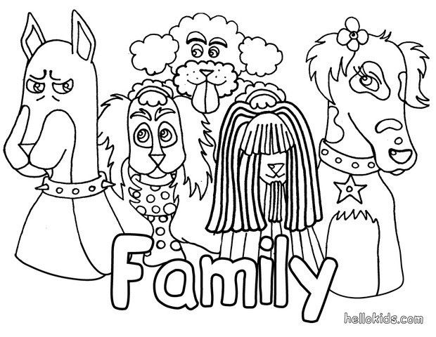 620x480 Dog's Family Coloring Page Beautiful Animals Coloring Sheets