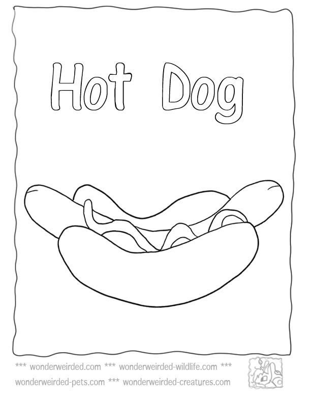 612x792 Food Coloring Pages Cartoon Hot Dog
