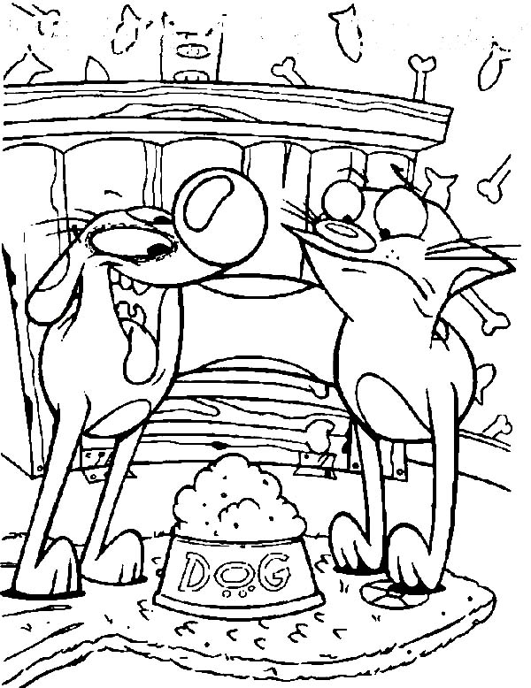 600x778 Catdog Eating Dog Food Coloring Pages Best Place To Color