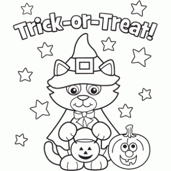 340x340 Dog Halloween Coloring Pages Festival Collections