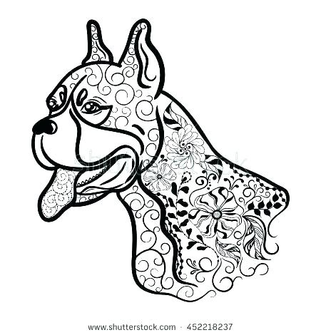 450x470 Boxer Coloring Pages Dog Printable Coloring Pages The Dog