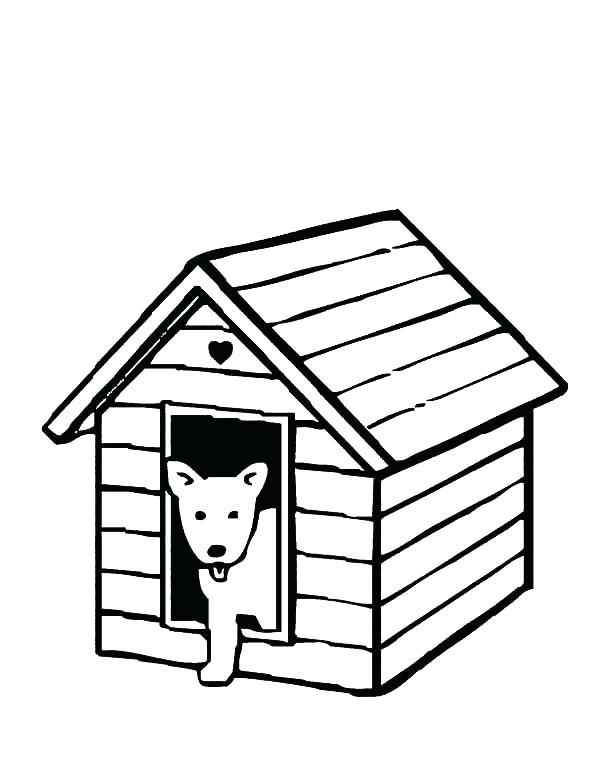 600x776 Dog House Coloring Page