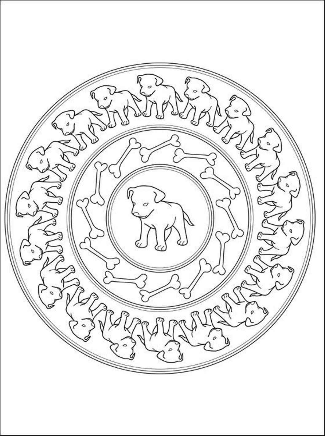 1058x1418 Puppies Mandala Coloring Pages Mandala Color Pages