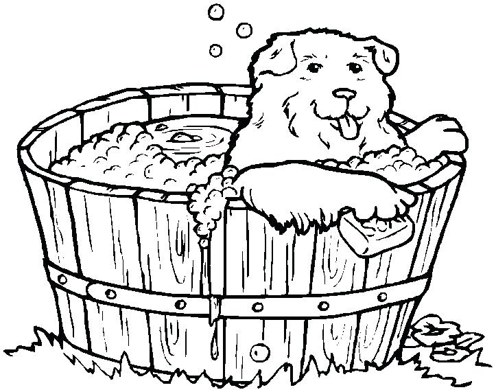 723x571 Coloring Page Of Dog Printable Coloring Page Dog In The Bath