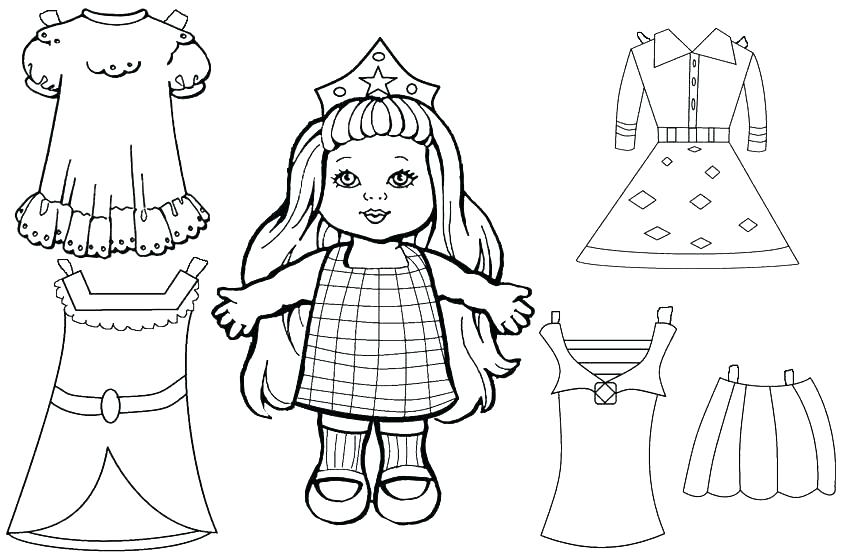 850x556 Barbie Paper Doll Coloring Pages