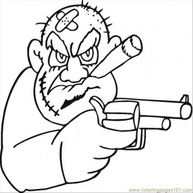 650x650 Old Mafioso Is Looking For Money Coloring Page
