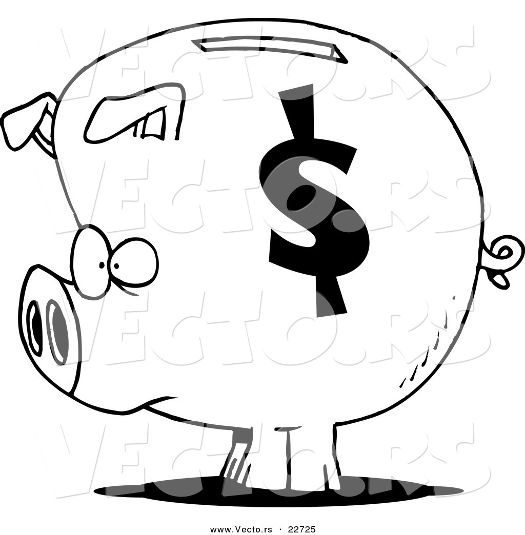 1024x1044 Vector Of A Cartoon Dollar Symbol On A Piggy Bank