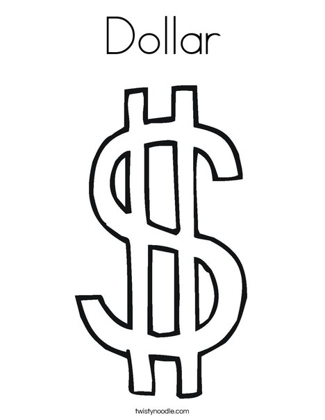 468x605 Dollar Coloring Page
