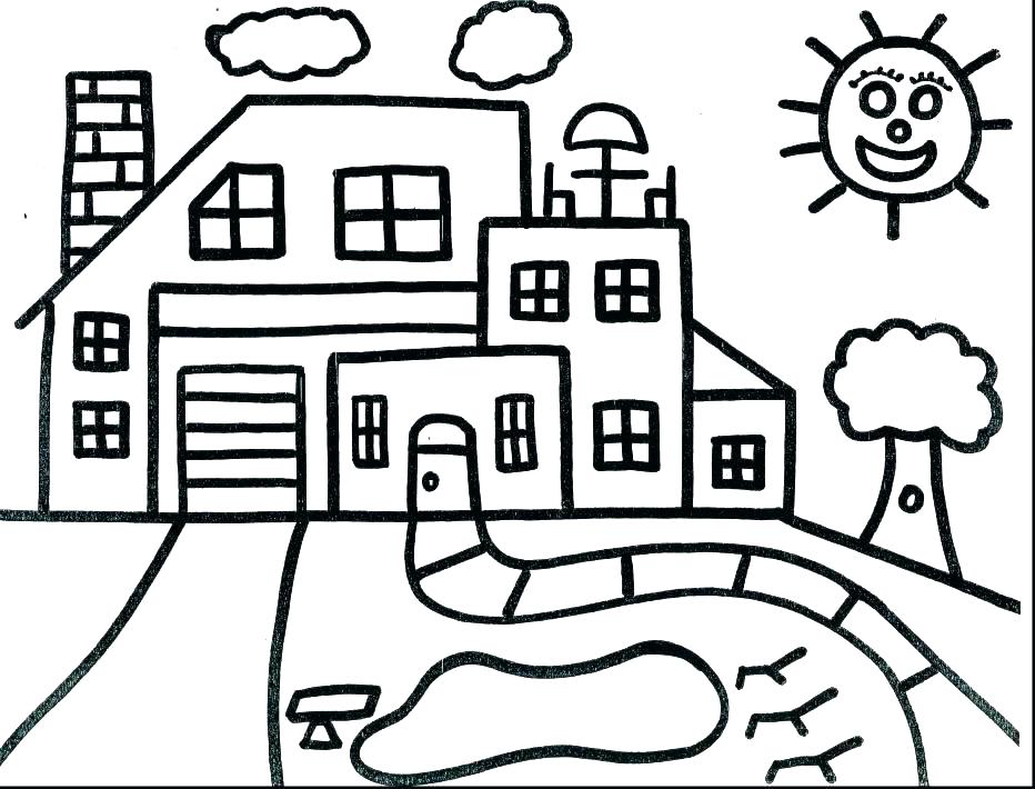 932x710 House Coloring Pages Printable House Coloring Pages House Coloring