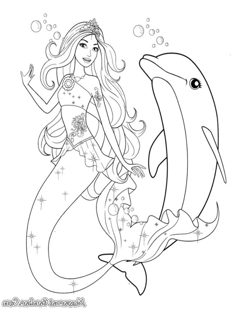 768x1024 Dolphin With Mermaid Coloring Pages Coloring Pages Of Mermaids