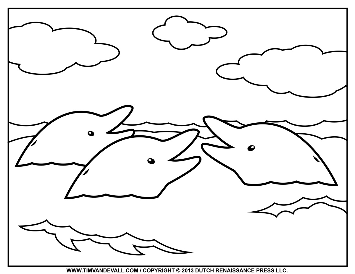 1200x927 Free Dolphin Clipart, Printable Coloring Pages, Outline Silhouette