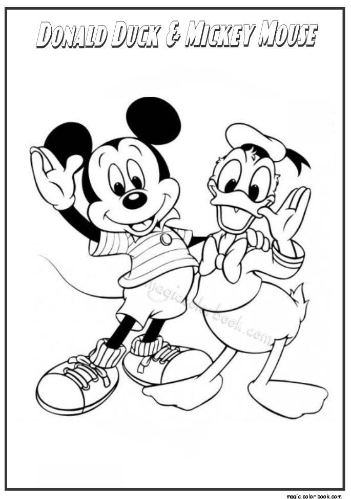 685x975 Donald Duck And Mickey Mouse Coloring Page