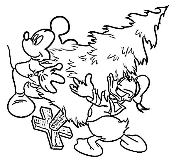 600x554 Mickey Mouse And Donald Duck Moving In Christmas Tree On Christmas