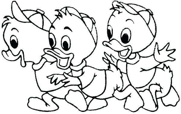 600x381 Free Colouring Pages Donald Duck Three Baby Coloring Page
