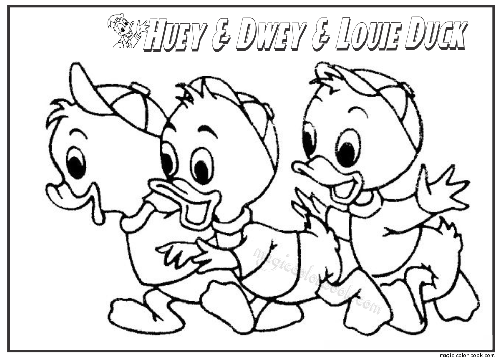 990x703 Huey Dwey Louie Duck Coloring Pages Donald