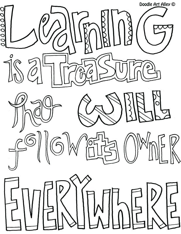 618x800 Quote Coloring Pages For Adults Learning Quotes Doodle Art Alley