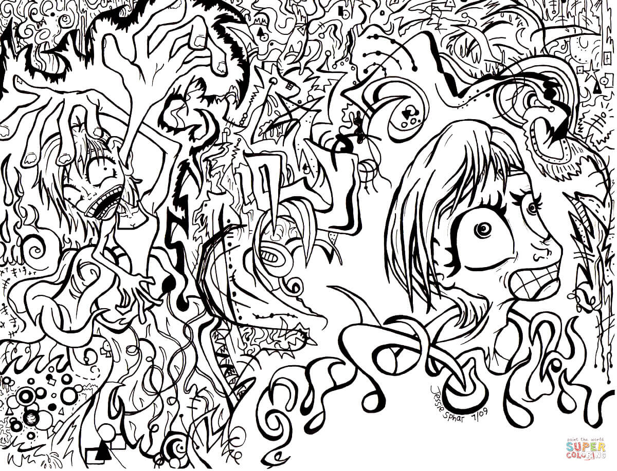 1200x917 Doodle Art Rachel Doodling Coloring Pages Artistic Printable Adult