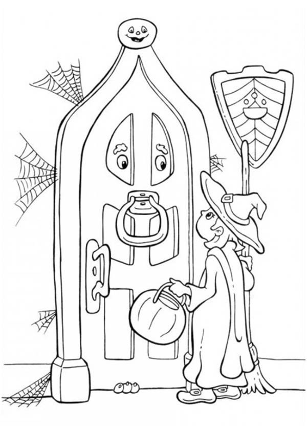 600x840 A Little Girl Knocking On Two Eyed Door In Funschool Halloween