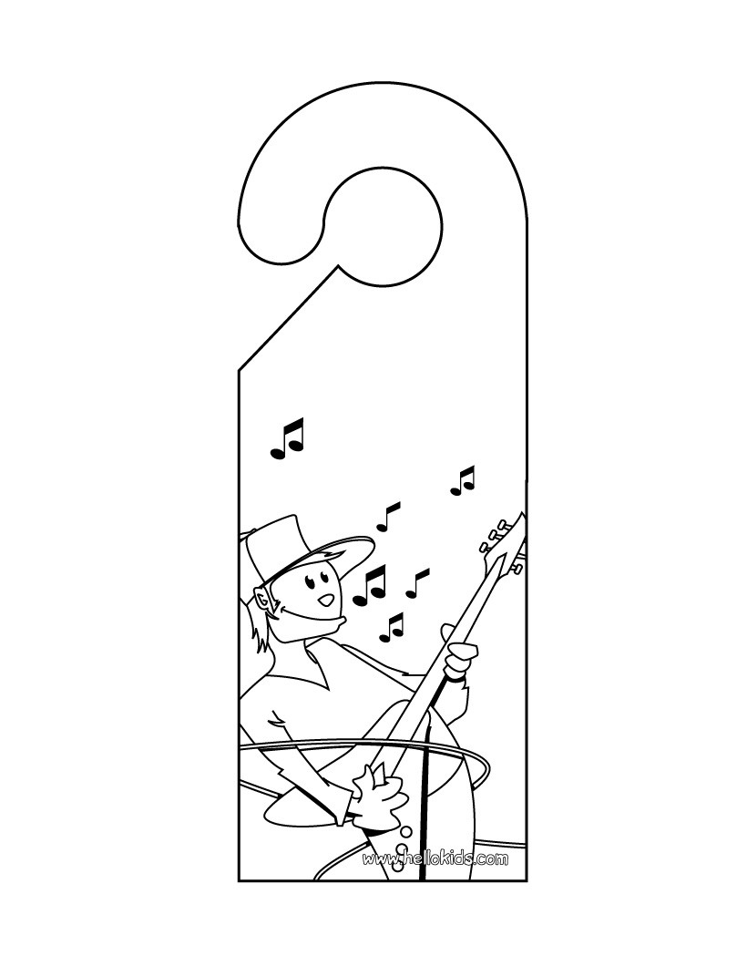 820x1060 Music Door Hanger Coloring Pages