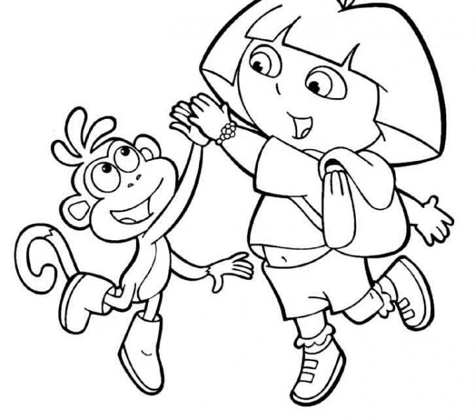 678x600 Dora And Boots Colouring Pages Dora And Boots Coloring Pages