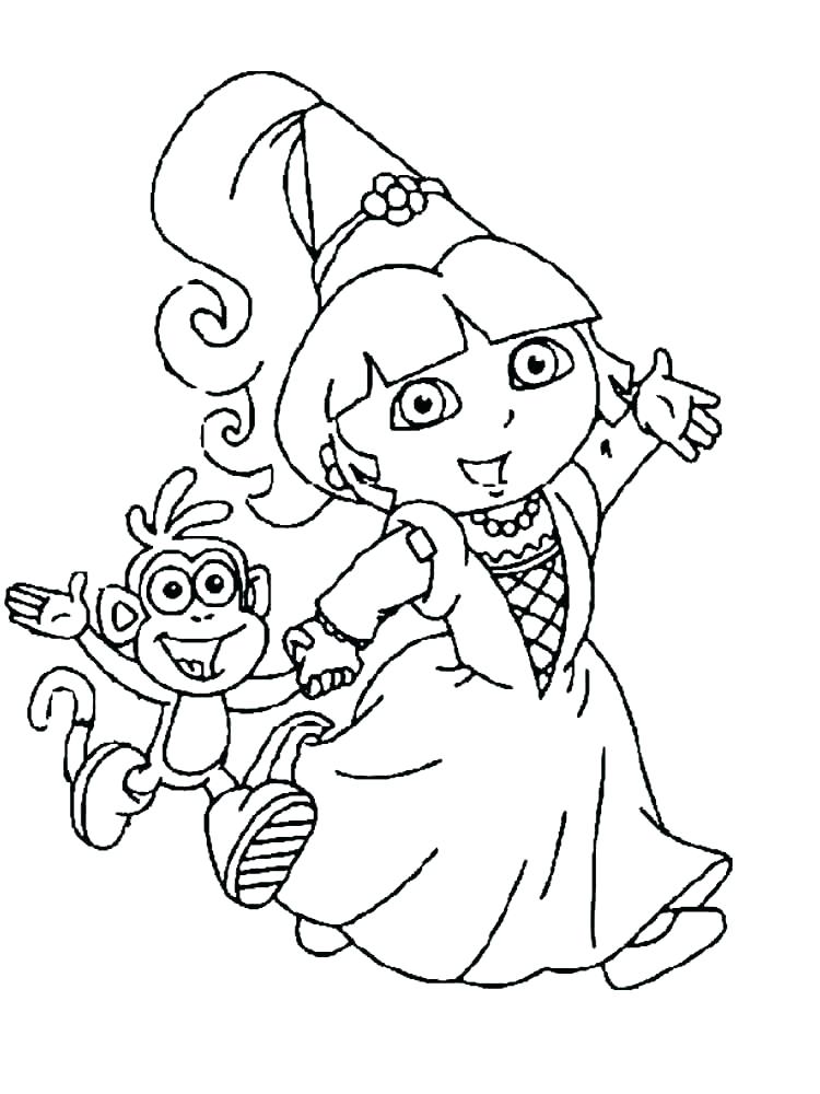 750x1000 Dora Halloween Coloring Pages And Boots Coloring Pages And Boots