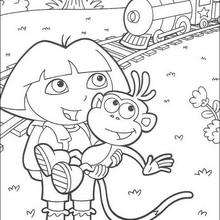 220x220 Dora And Boots Color In Coloring Pages
