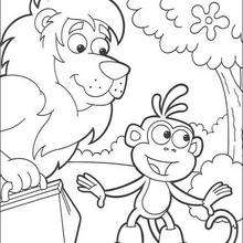 220x220 Boots The Monkey And Dora The Explorer Coloring Pages