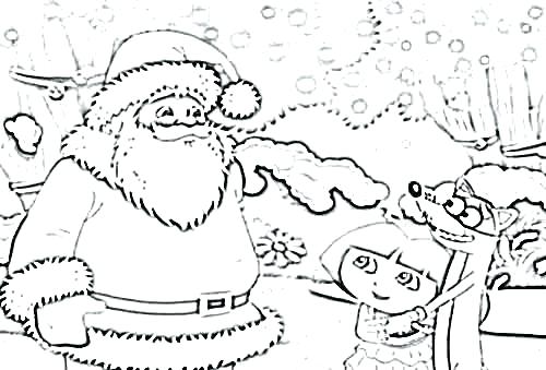 500x339 Dora Christmas Coloring Pages