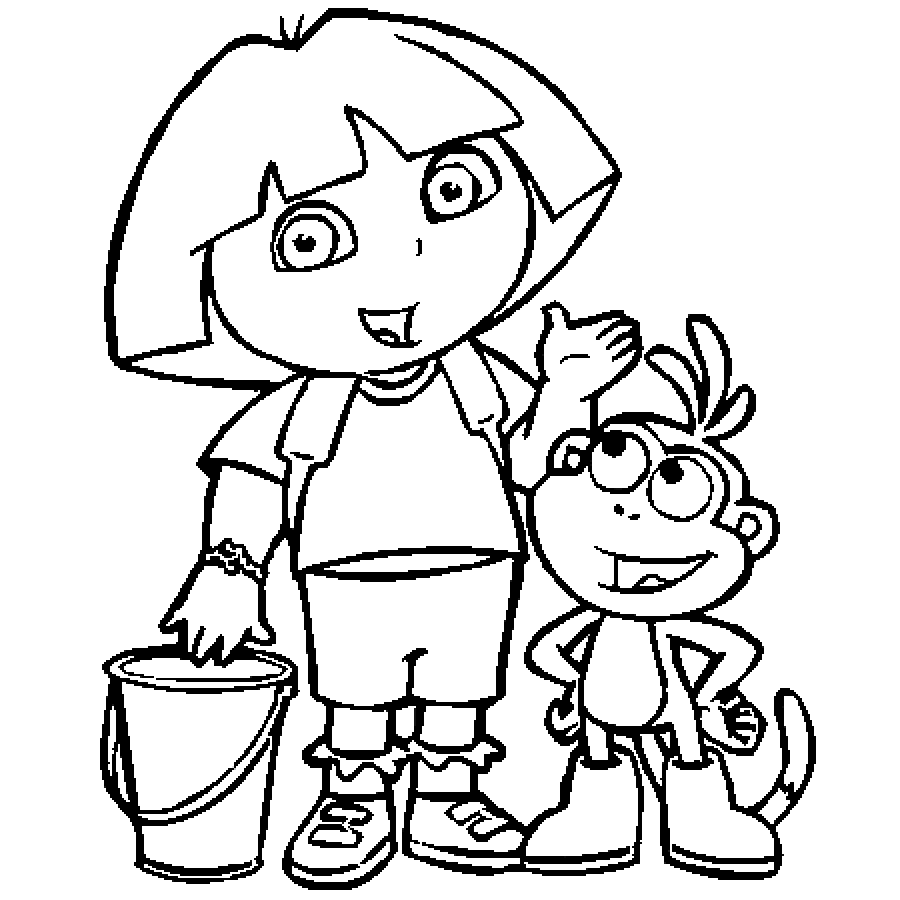 900x900 Colour Drawing Free Hd Wallpapers Dora And Boots Coloring Page