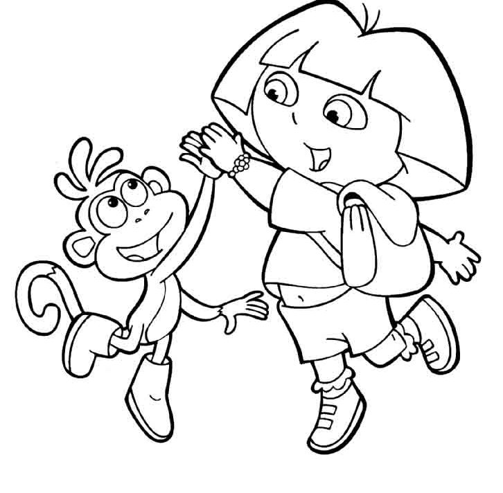 726x712 Dora And Boots Coloring Pages Dora And Boots Coloring Page