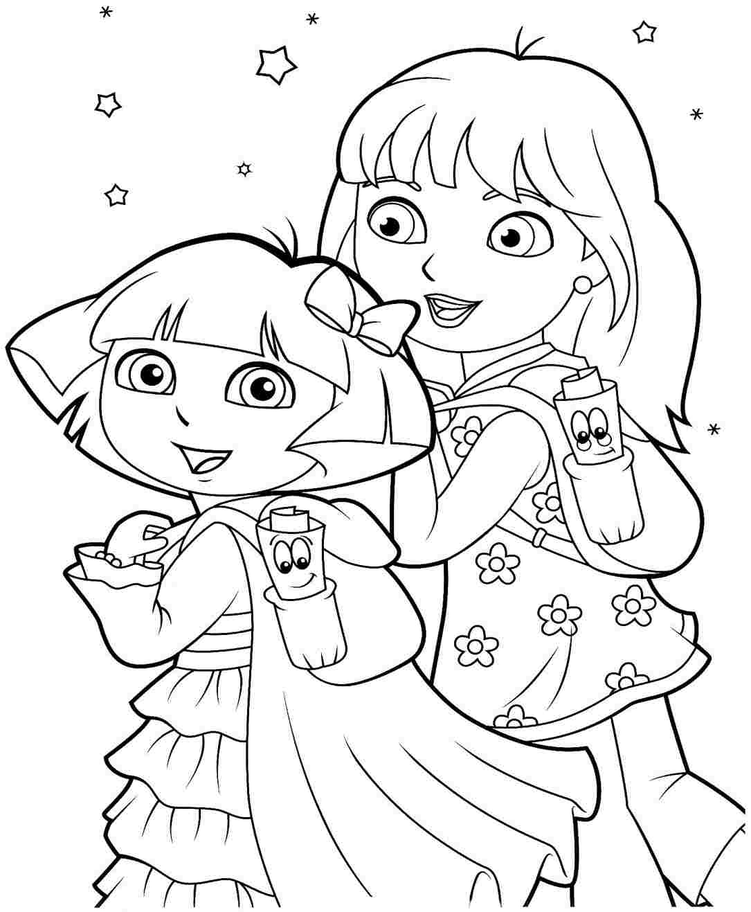 1085x1317 Dora Coloring Pages Bestofcoloring Shimmer And Shine New