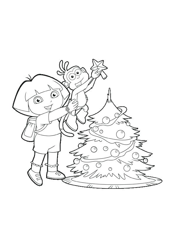 595x842 Dora Christmas Coloring Pages Coloring Pages Printable Dora