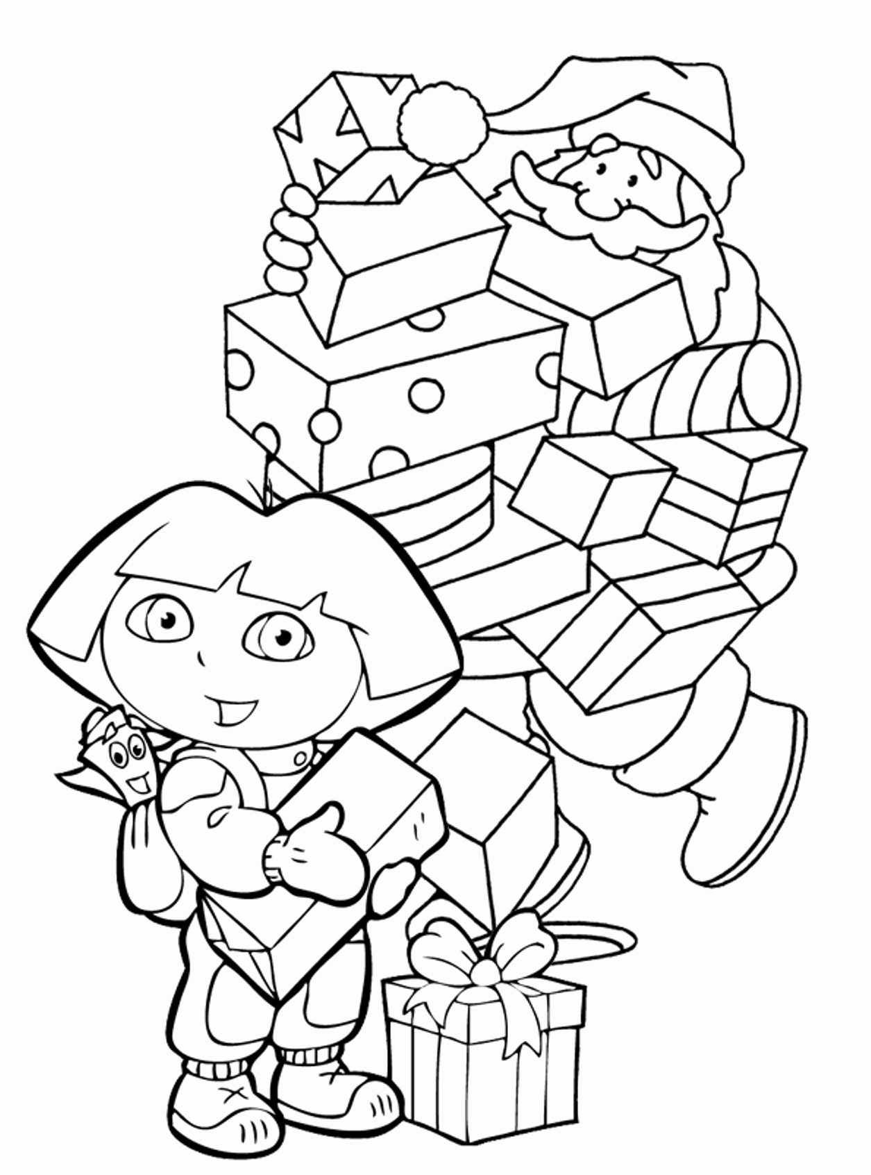 1255x1692 Free Coloring Pages For Christmas Luxury Dora The Explorer