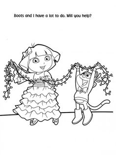 236x314 Free Printable Dora Christmas Coloring Pages Picture